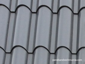 Panel sándwich teja gris pizarra
